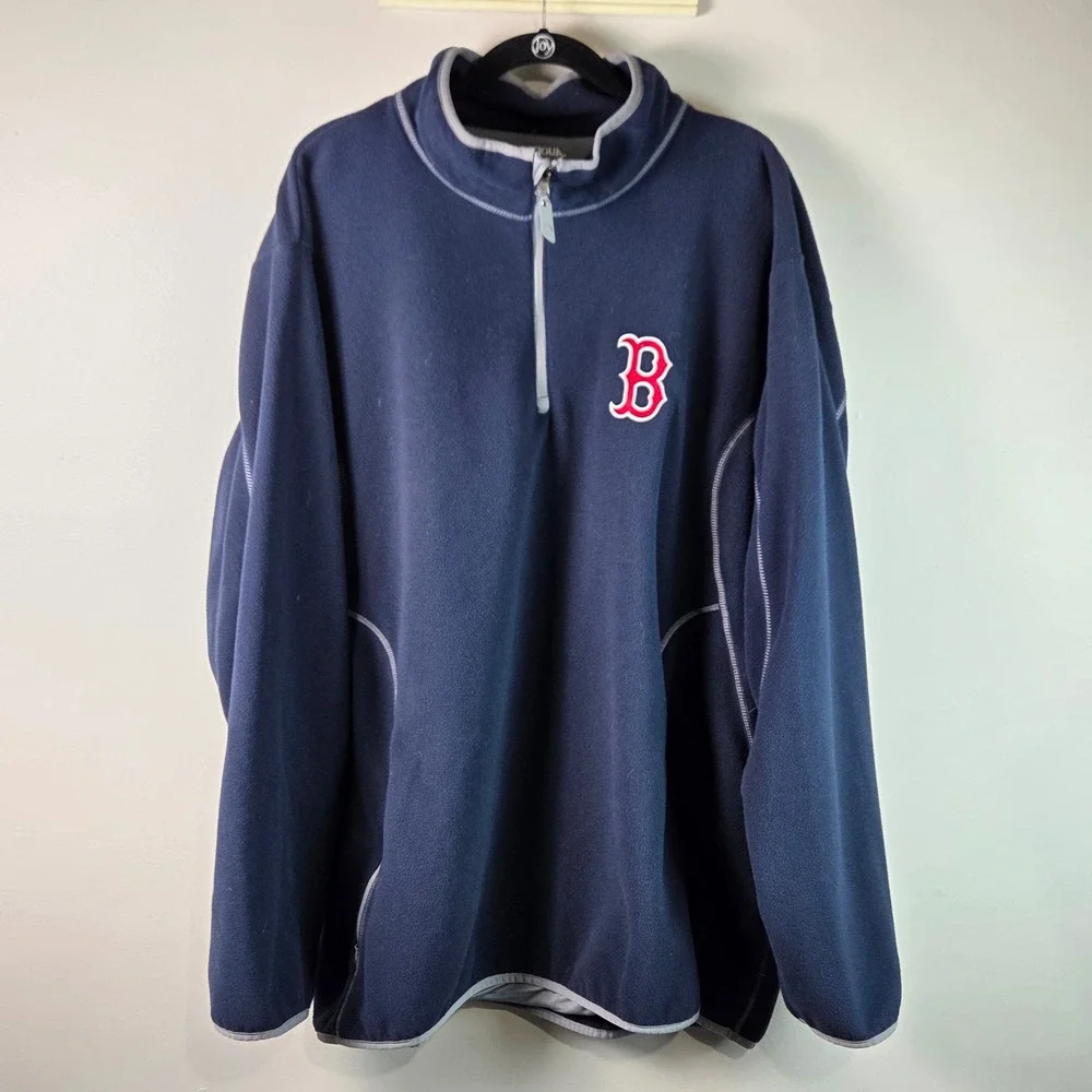 Antigua Boston Red Sox Fleece Pullover Men 3XL Navy Excellent MLB Quarter Zip